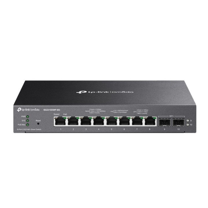 TP-LINK OMADA 8-PORT 2.5GBASE-T AND 2-PORT 10GE SFP SMART